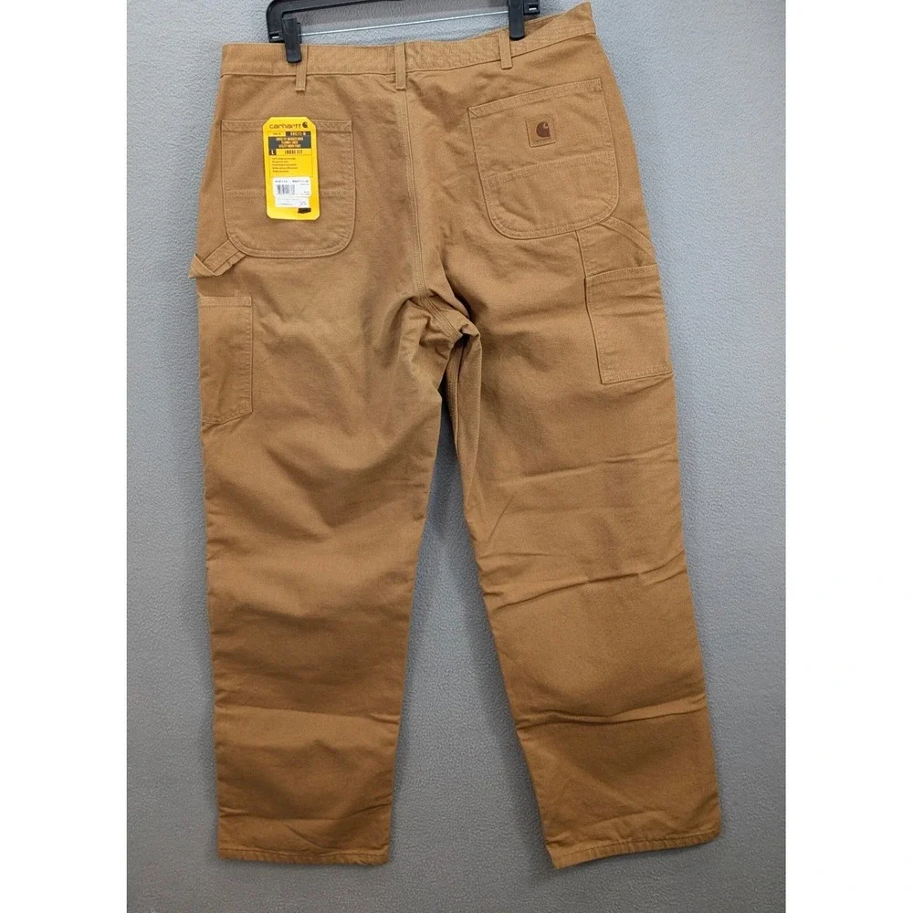 Carhartt‎ Loose Fit Washed Duck Flannel Lined Utility Work Pants 40x34 Brown NWT - Picture 5 of 13